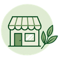 icono de un comercio verde sostenible