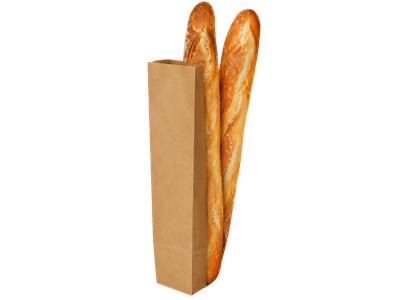 Bolsa de papel con barras de pan