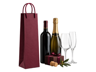 Bolsa de papel con botellas de vino