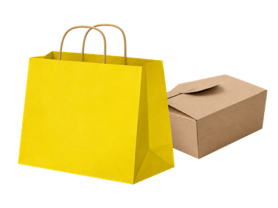 Bolsa de papel con un paquete de delivery