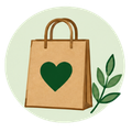 icono bolsa de papel siendo elegida